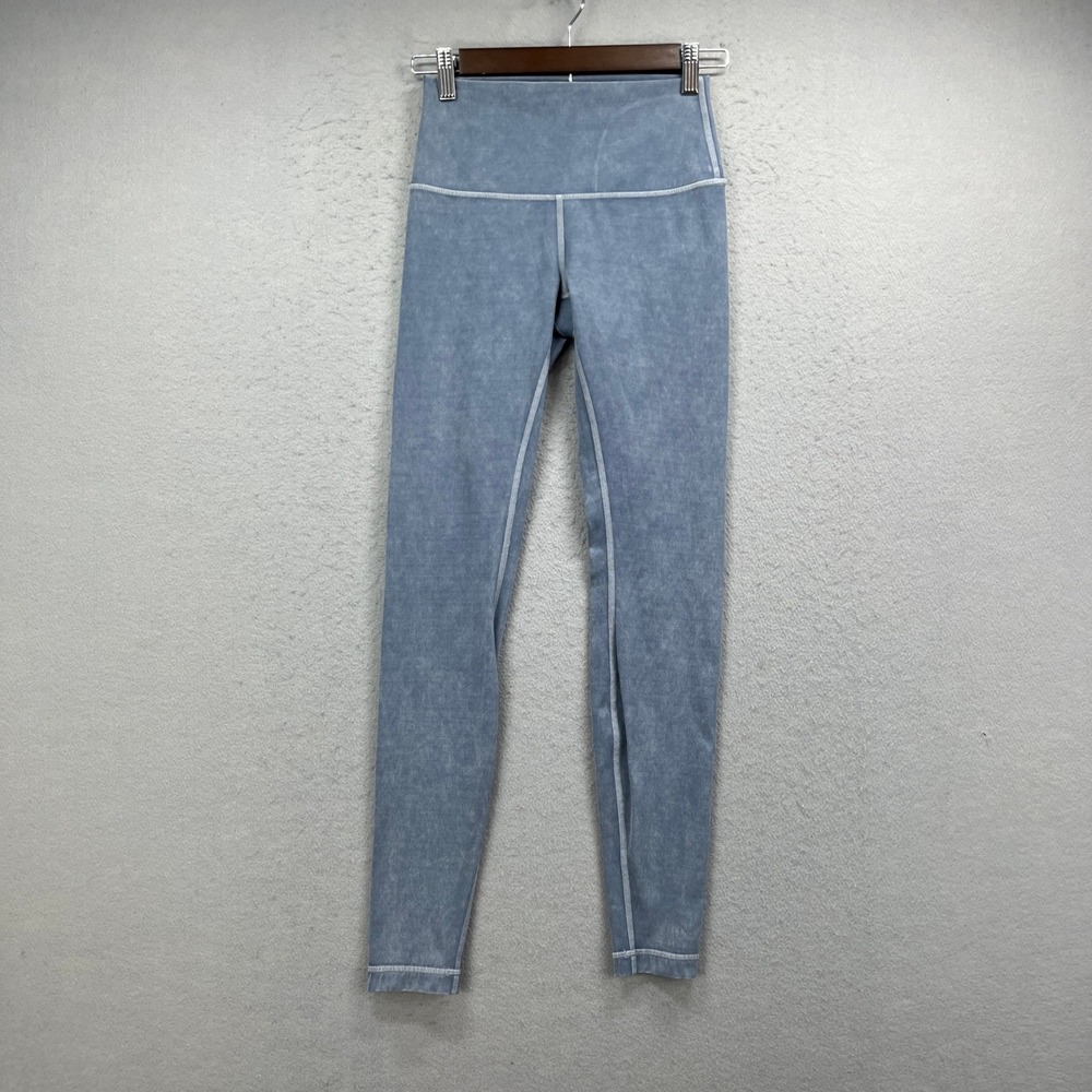 Lululemon Leggings Womens 4 Blue Acid Wash Align High Rise Yoga Athletic Gym